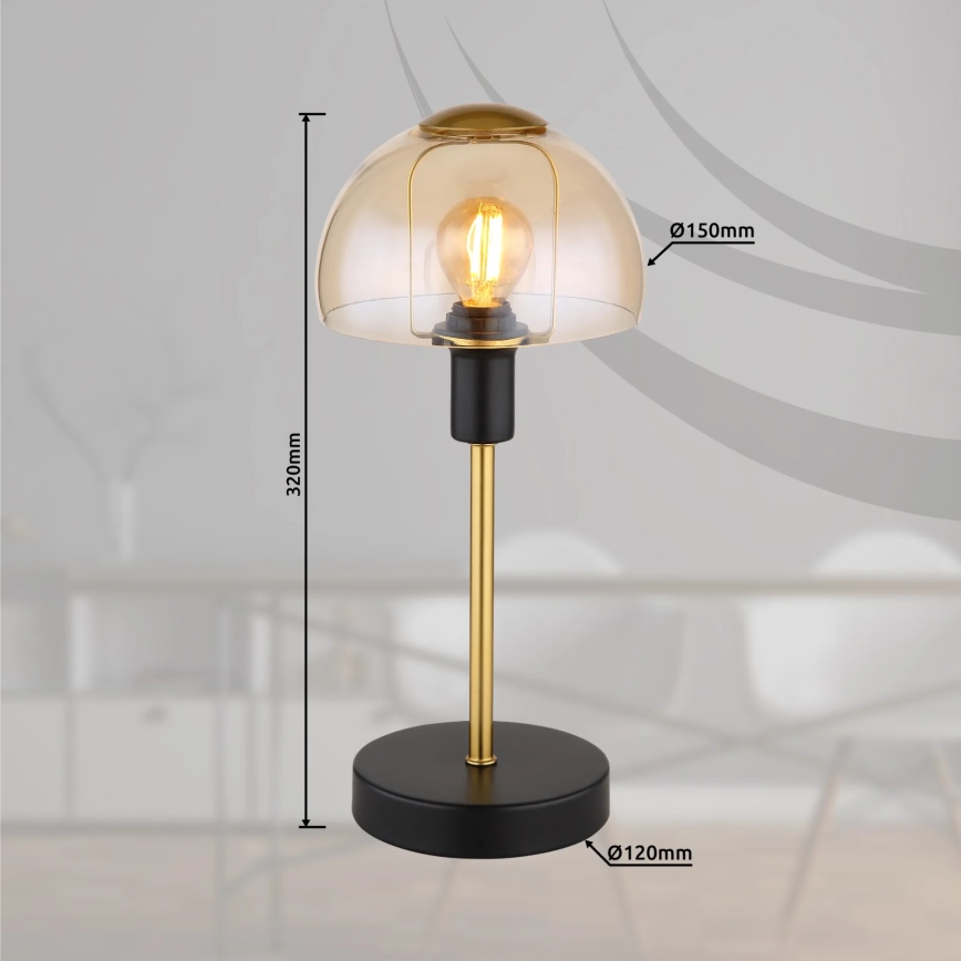 Globo - Stolný dotyková lampa 1xE14/25W/230V čierna/zlatá