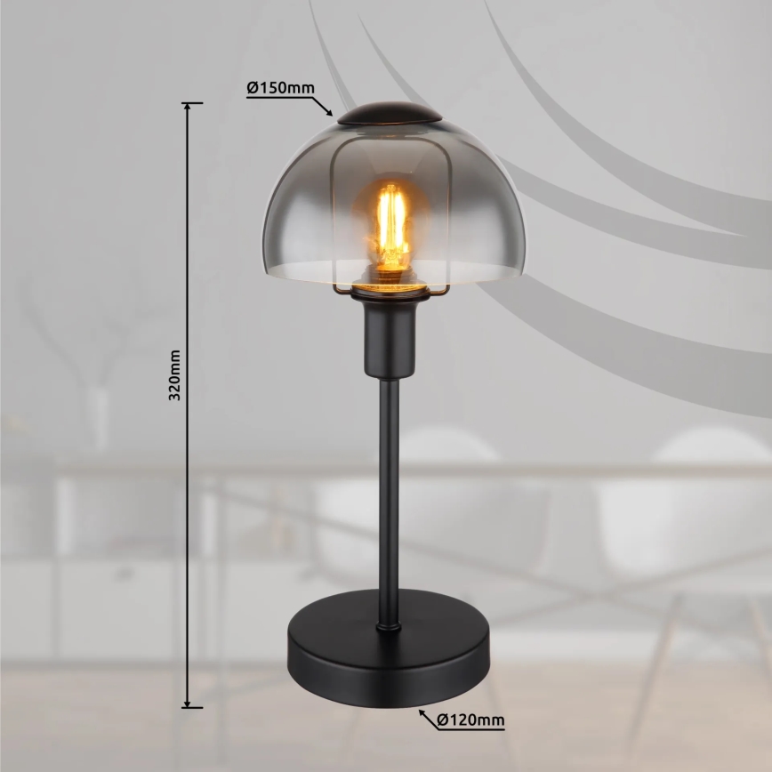 Globo - Stolný dotyková lampa 1xE14/25W/230V čierna