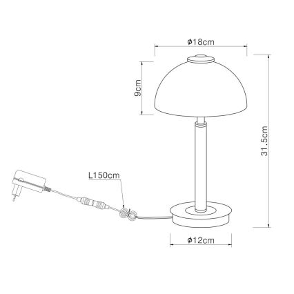 Globo - stmievateľná dotyková stolná LED lampa LED/7W/230V 3000K matný chróm