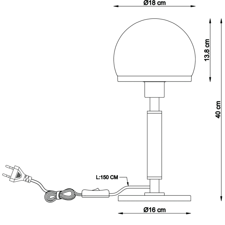 Globo - Stolná lampa 1xE27/40W/230V zlatá