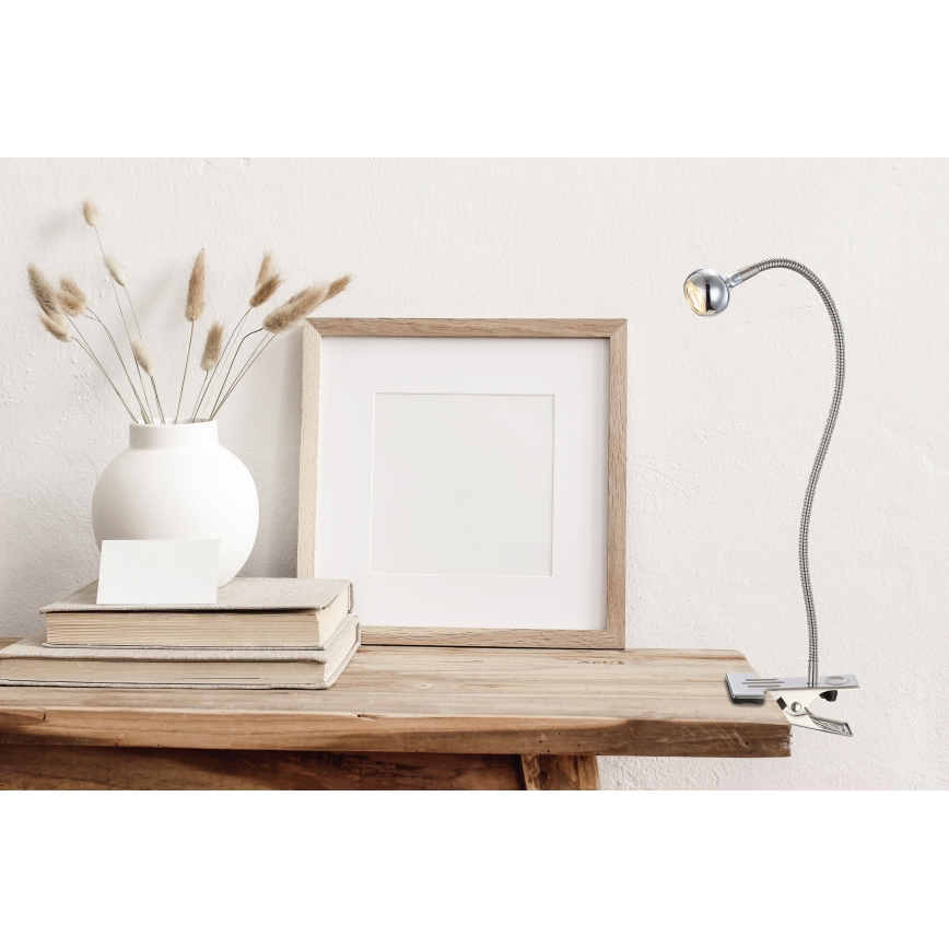 Globo - LED flexibilná lampička s klipom LED/3W/230V matný chróm