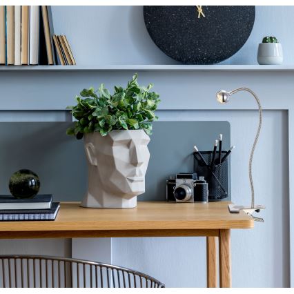 Globo - LED flexibilná lampička s klipom LED/3W/230V matný chróm