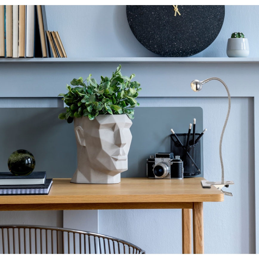 Globo - LED flexibilná lampička s klipom LED/3W/230V matný chróm