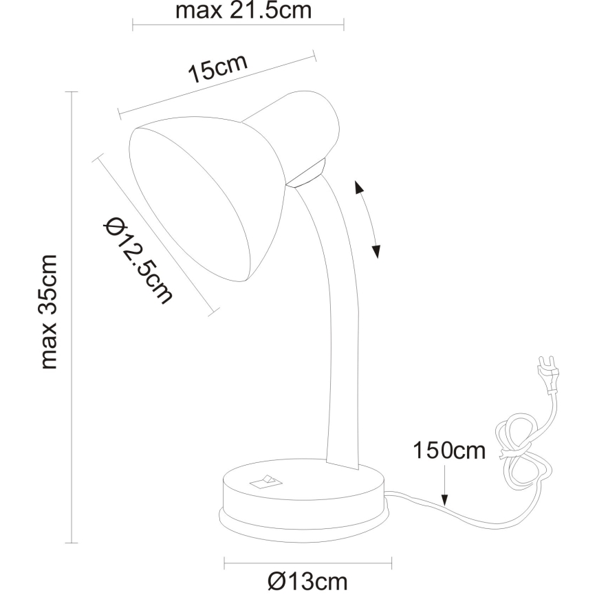 Globo - Stolná lampa 1xE27/40W/230V čierna
