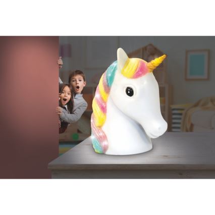 Globo - LED Detská nočná lampička LED/1W/230/4,5V 3xAA jednorožec