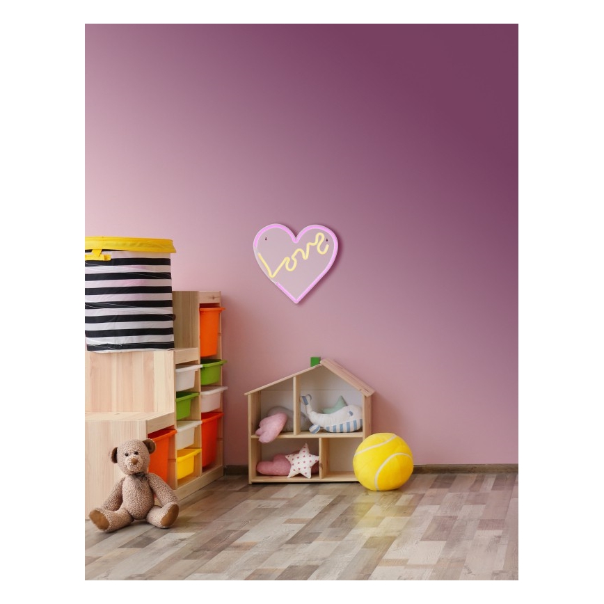 Globo - LED Neónová nástenná dekorácia LED/3W/USB srdce