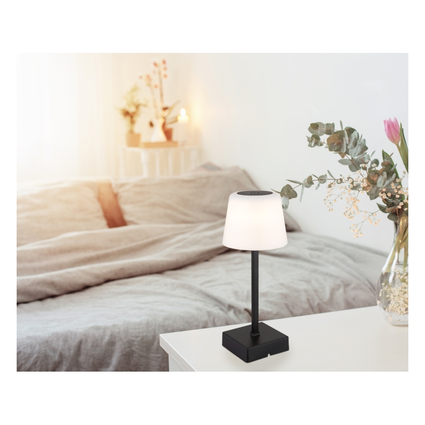 Globo - LED Stmievateľná dotyková stolná lampa LED/2W/5V 3000/4500/6500K 800 mAh čierna