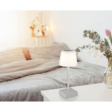 Globo - LED Stmievateľná dotyková stolná lampa LED/2W/5V 3000/4500/6500K 800 mAh strieborná