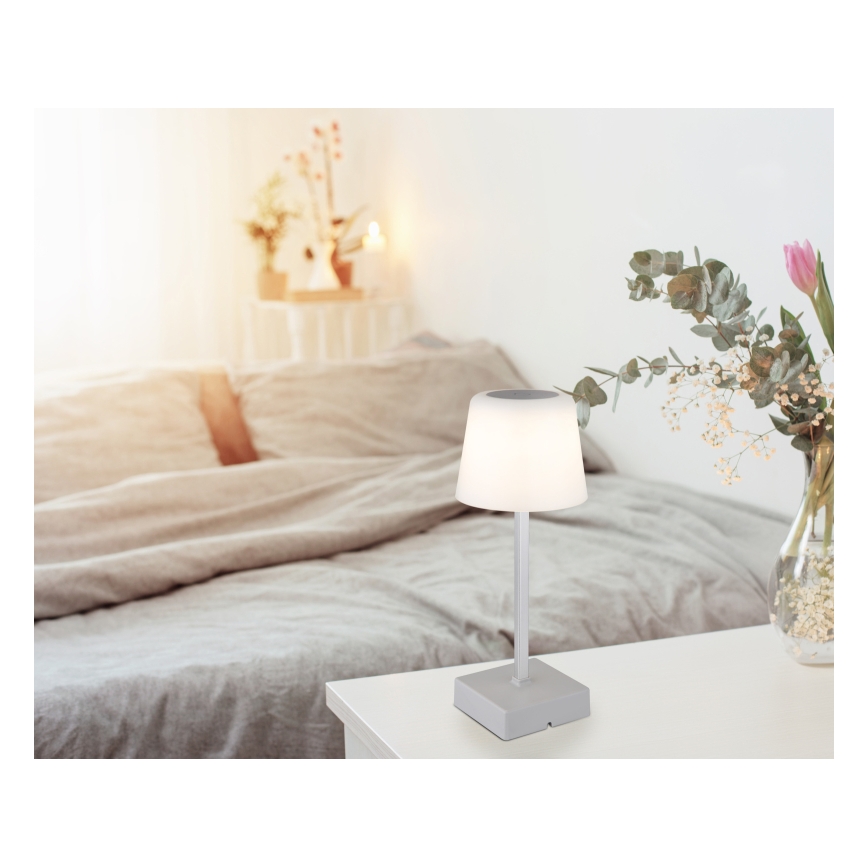 Globo - LED Stmievateľná dotyková stolná lampa LED/2W/5V 3000/4500/6500K 800 mAh strieborná