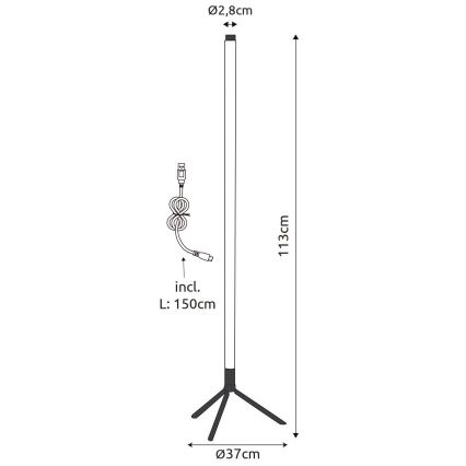 Globo - LED RGB Stmievačná stojaca lampa LED/7W/5V + diaľkové ovládanie