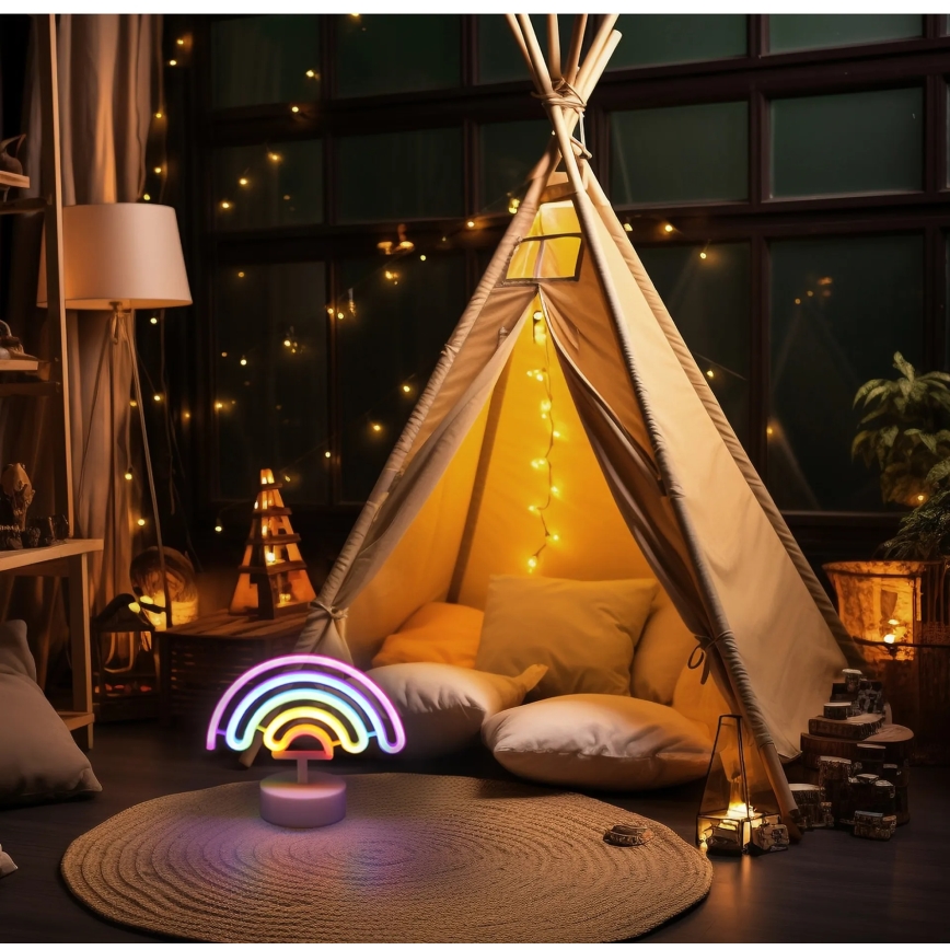 Globo - LED Neónová stolná dekorácia LED/2W/3xAA dúha