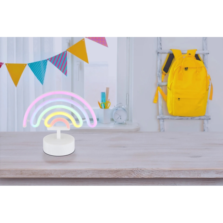 Globo - LED Neónová stolná dekorácia LED/2W/3xAA dúha