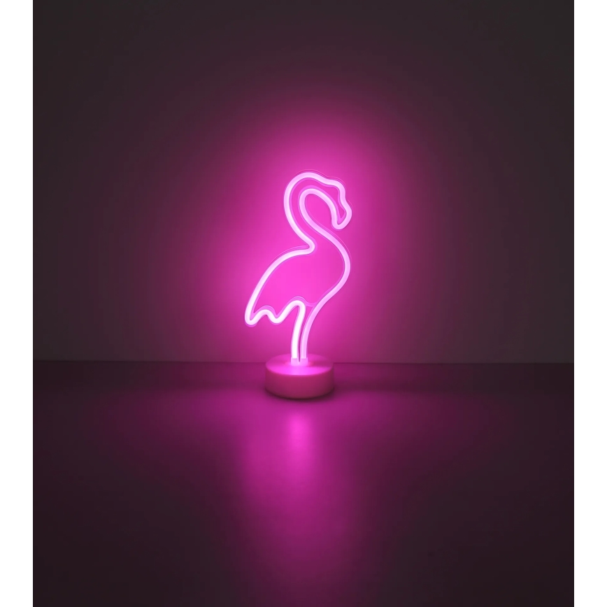 Globo - LED Neónová stolná dekorácia LED/2W/3xAA plameniak