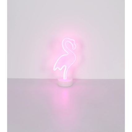 Globo - LED Neónová stolná dekorácia LED/2W/3xAA plameniak