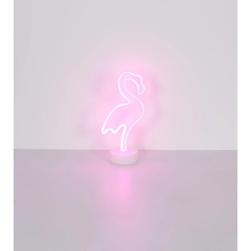 Globo - LED Neónová stolná dekorácia LED/2W/3xAA plameniak
