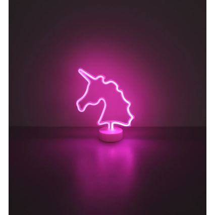 Globo - LED Neónová stolná dekorácia LED/2W/3xAA jednorožec