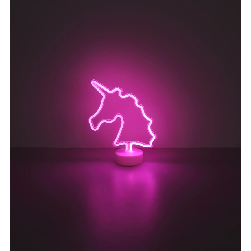 Globo - LED Neónová stolná dekorácia LED/2W/3xAA jednorožec