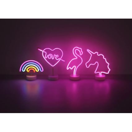 Globo - LED Neónová stolná dekorácia LED/2W/3xAA jednorožec