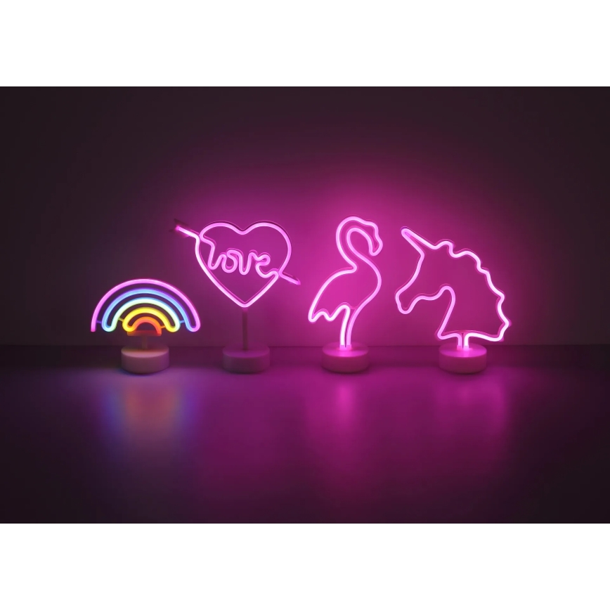 Globo - LED Neónová stolná dekorácia LED/2W/3xAA jednorožec
