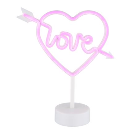 Globo - LED Neónová stolný dekorácia LED/2W/3xAA srdce