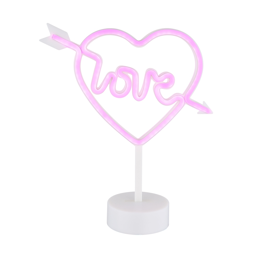 Globo - LED Neónová stolný dekorácia LED/2W/3xAA srdce