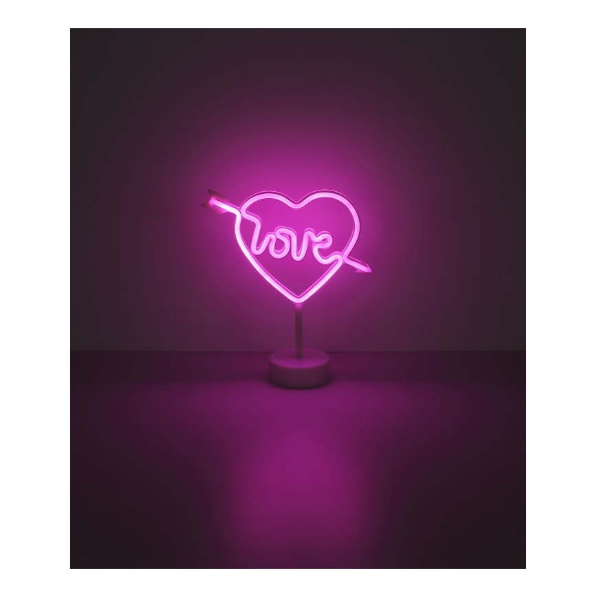 Globo - LED Neónová stolný dekorácia LED/2W/3xAA srdce