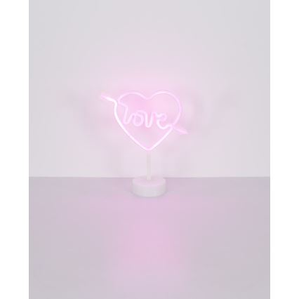 Globo - LED Neónová stolný dekorácia LED/2W/3xAA srdce