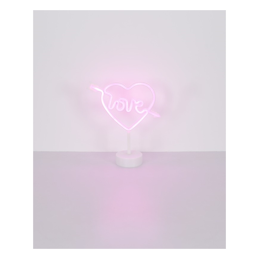 Globo - LED Neónová stolný dekorácia LED/2W/3xAA srdce