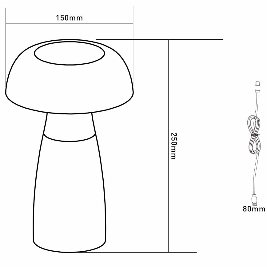 Globo - LED Stmievateľná nabíjacia stolná lampa LED/1,5W/5V 800mAh 2700K/4000K/6500K
