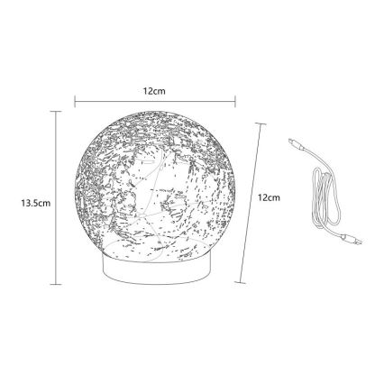 Globo - LED Dekoračná nabíjacia stolná lampa 25xLED/0,06W/5V 600 mAh IP44