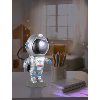 Globo - LED RGB Stolná lampa LED/4,5W/5V kozmonaut strieborná