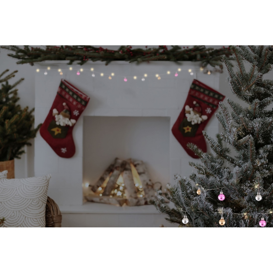 Globo - LED  reťaz 20xLED/2xAA 2,2m teplá biela