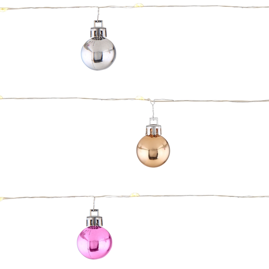 Globo - LED  reťaz 20xLED/2xAA 2,2m teplá biela