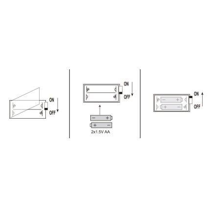 Globo - LED  reťaz 20xLED/2xAA 2,2m teplá biela