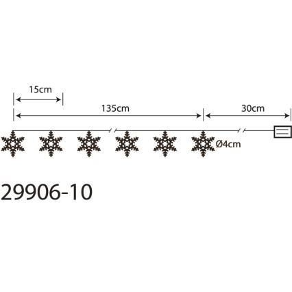 Globo 29906-10 - LED Dekoračná reťaz 10xLED/0,03W/2xAA