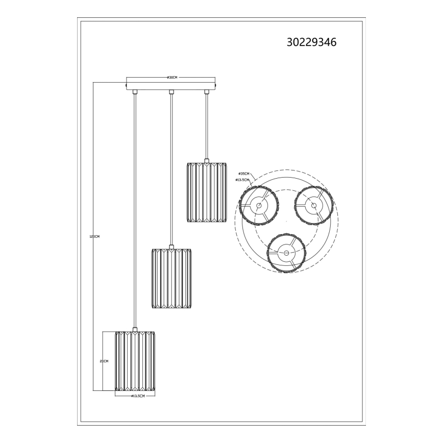Globo - Luster na lanku 3xE27/60W/230V pr. 35 cm