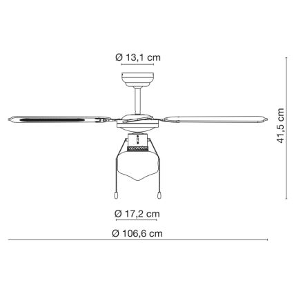 Globo - Stropný ventilátor 1xE27/60W/230V