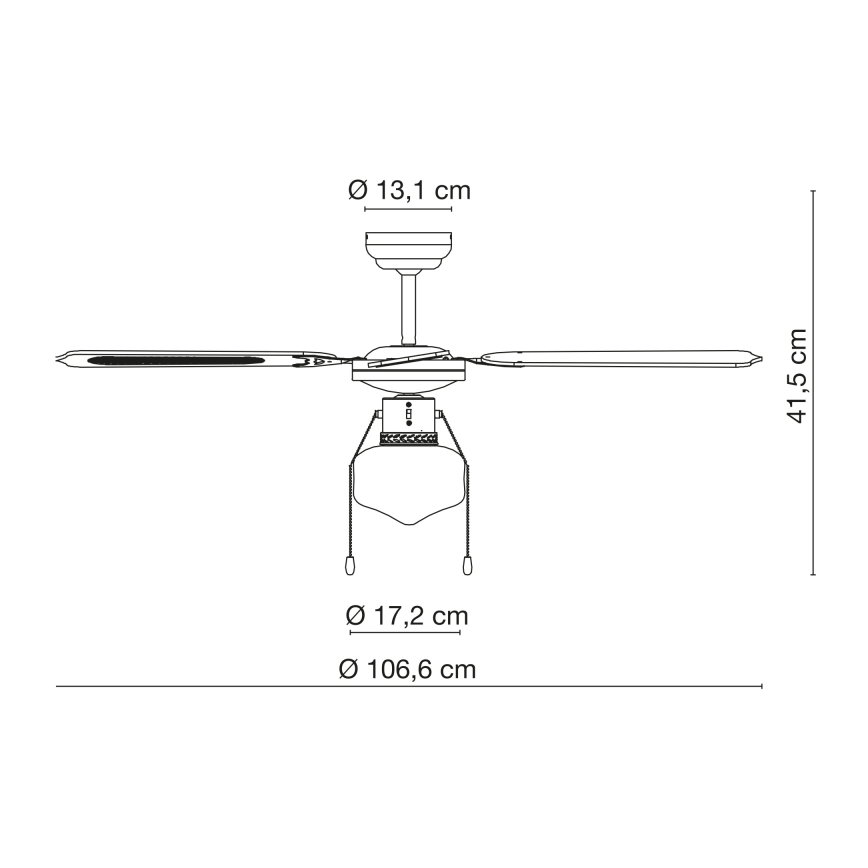 Globo - Stropný ventilátor 1xE27/60W/230V