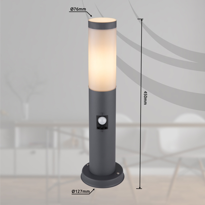 Globo - Vonkajšia lampa so senzorom, 1× E27, 15 W, 230 V, 45 cm, IP44