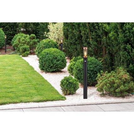 Globo - Vonkajšia lampa so senzorom 1xE27/15W/230V IP44 110 cm čierna/meď