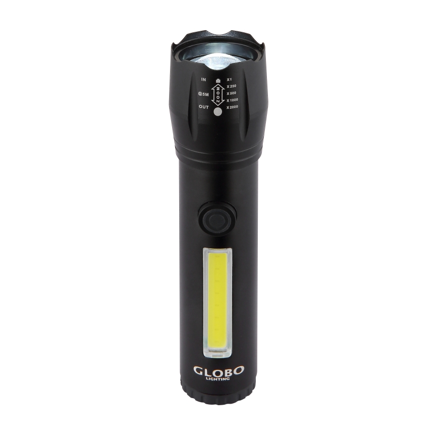 Globo - LED nabíjacia baterka LED/3W/5V + COB/3W 5500K 1200 mAh