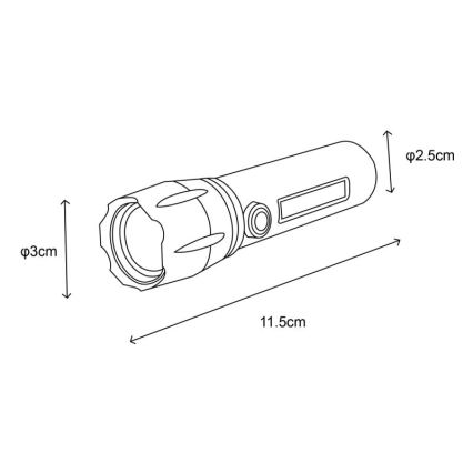 Globo - LED nabíjacia baterka LED/3W/5V + COB/3W 5500K 1200 mAh
