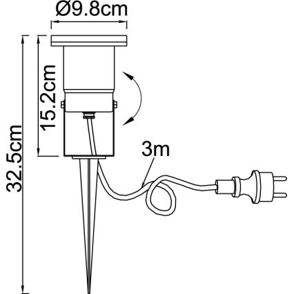 Globo 32076 - Vonkajšia lampa STYL 1xGU10/35W/230V IP65