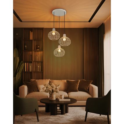 Globo - závesný luster na lanku 3xE27/40W/230V béžový