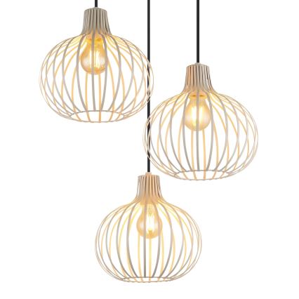 Globo - závesný luster na lanku 3xE27/40W/230V béžový
