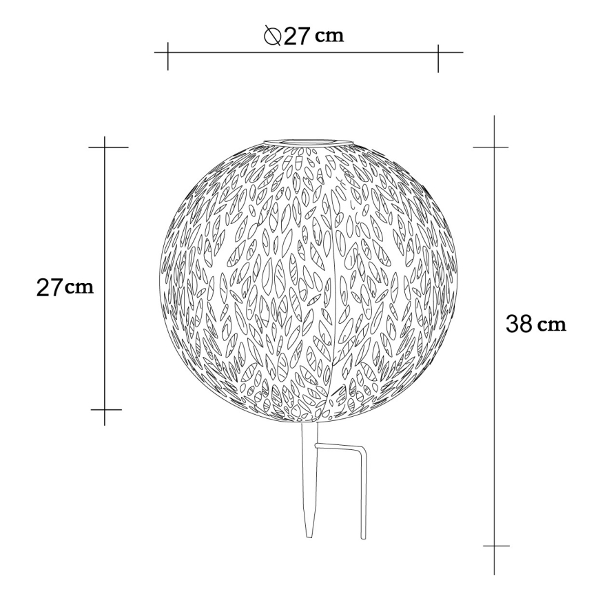 Globo - LED Solárne svietidlo LED/0,06W/1,2V strieborná IP44 270x380 mm