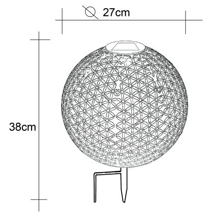 Globo - Solárne svietidlo LED/0,06W/1,2V strieborná IP44 270x380 mm