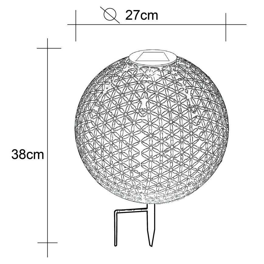 Globo - Solárne svietidlo LED/0,06W/1,2V strieborná IP44 270x380 mm