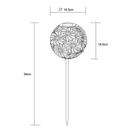 Globo - LED Solárne svietidlo LED/0,06W/1,2V strieborná IP44 185x540 mm