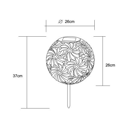 Globo - Solárne svietidlo LED/0,06W/1,2V šedá IP44 260x370 mm